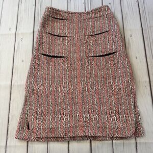 Carven Rose Tweed skirt Size 38 Lined Pockets Women's
